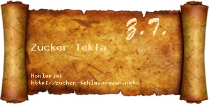 Zucker Tekla névjegykártya